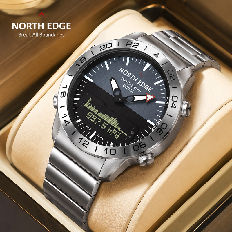 Altimeter Compass Watch - NORTH EDGE Mens Dive Watch Military