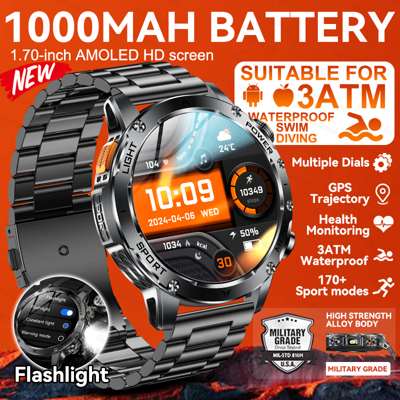 Smartwatch Watches Gift For Men - New AK87 1000mAh Battery Men Outdoor