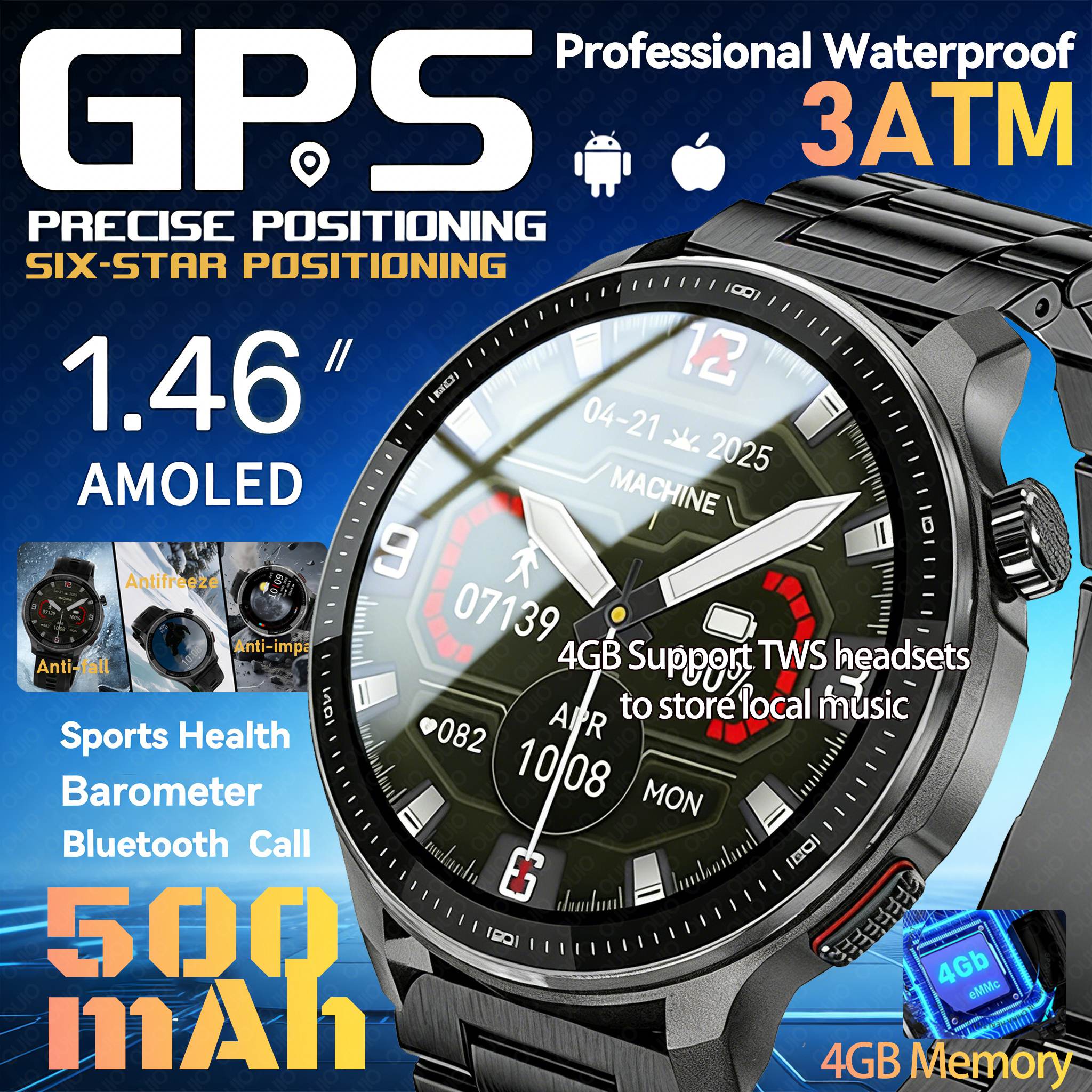 Smartwatch Watches For Men With Gps - 2026 New GPS Smart Watch Super
