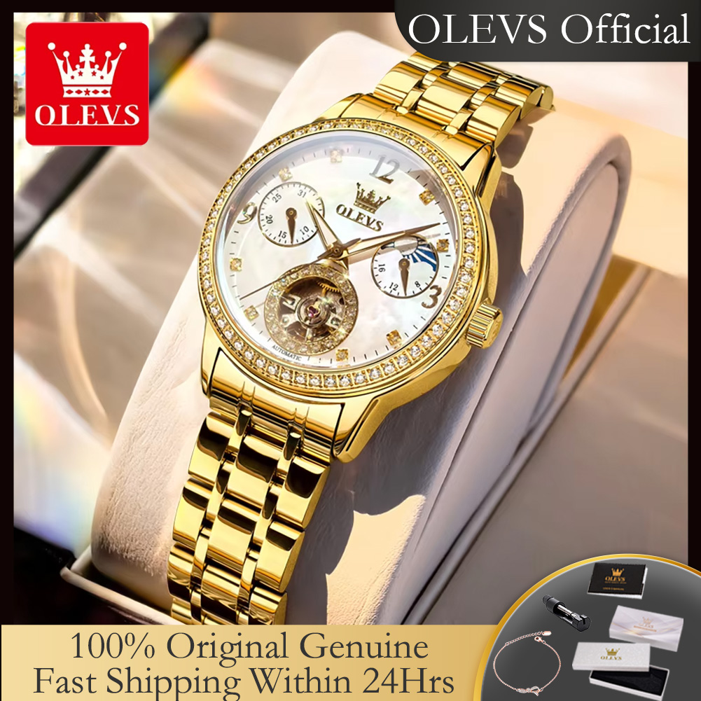 Watch Bezel Insert - OLEVS 6750 Automatic Woman Watch Stainless