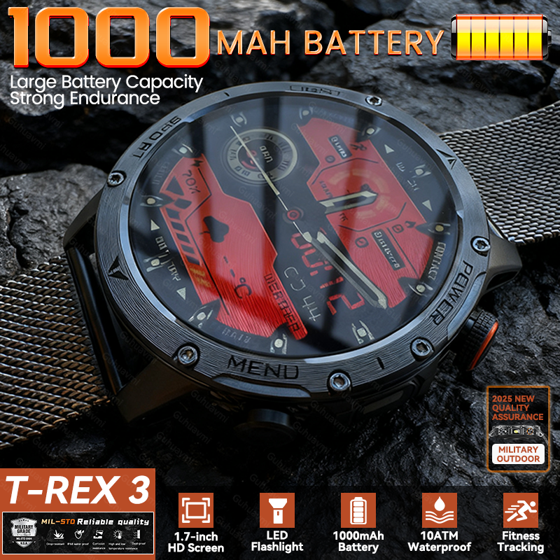 Smartwatch Watches Gift For Men - New T-REX3 Outdoor 1000mAh Battery Smart