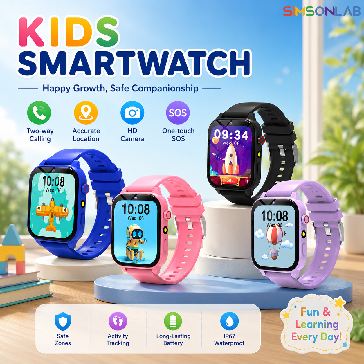 Smartwatch Watches Birthday Gift For Boys - Kids Smartwatch Game Flashlight Toy Waterproof