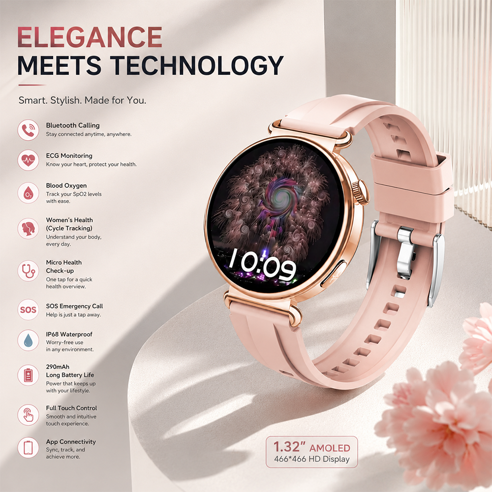Watches Ladies Smartwatch - Daily Activity Tracker IP68 Waterproof 2026