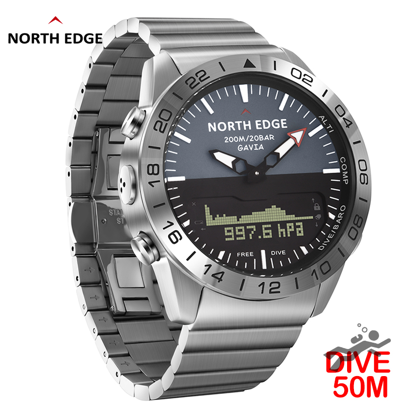NORTH EDGE Mens Dive Watch Mil - Solar Powered Watch ulasan dan harga