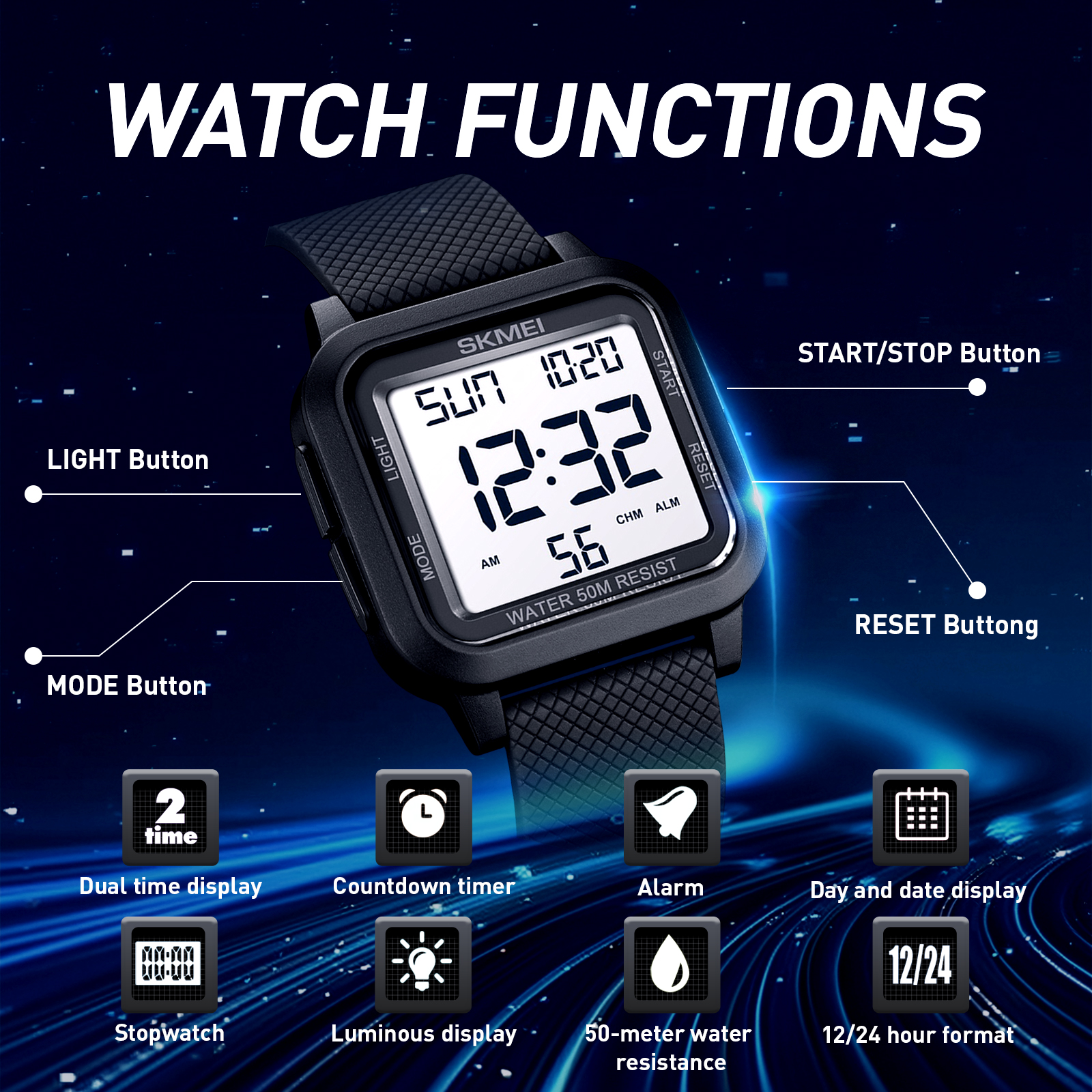 SKMEI 1894 Electric Wristwatch - Solar Powered Watch ulasan dan harga