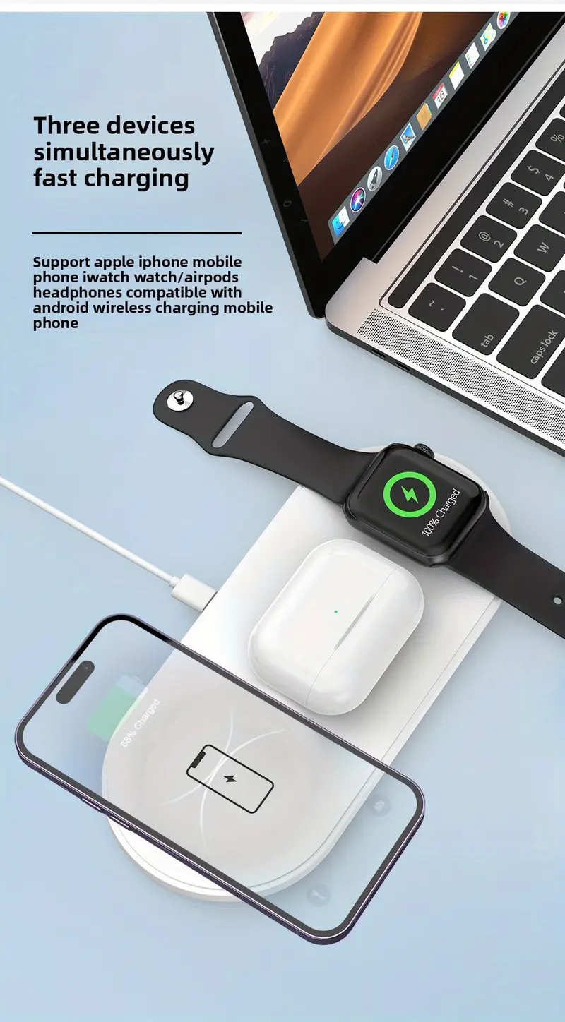 3 In 1 Dual Wireless Charger 4 - Watch Xs8 ulasan dan harga