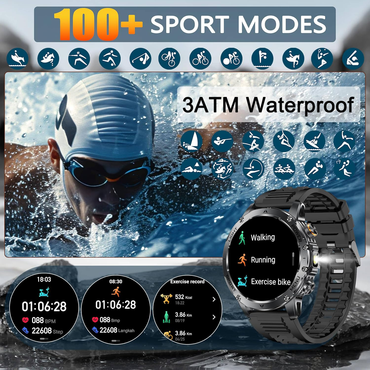 New AK87 1000mAh Battery Men O - Smartwatch Watches Gift For Men ulasan dan harga