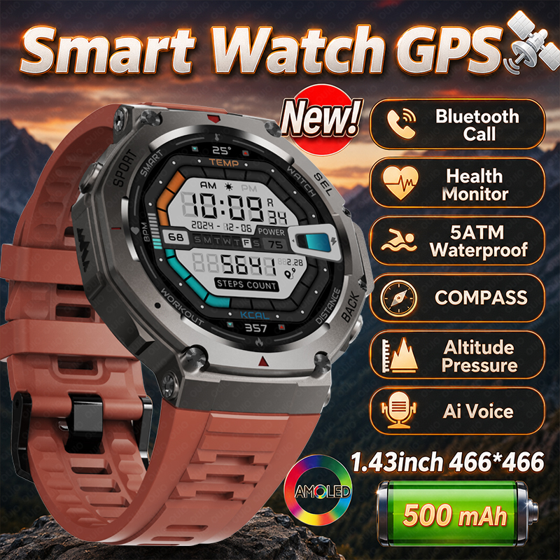 2026 New Military DM58 GPS Sma - Smartwatch Watches For Men With Gps ulasan dan harga