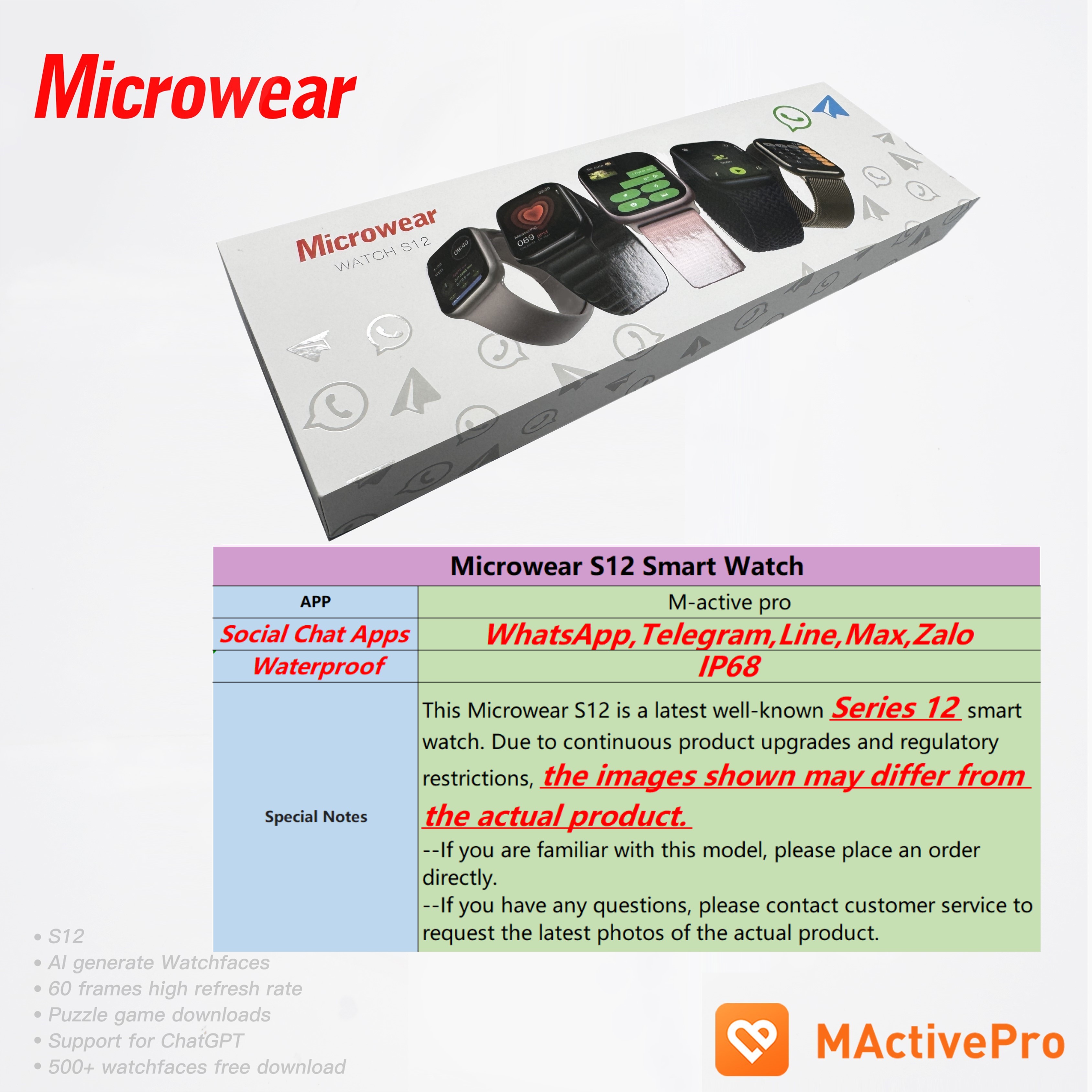 Telegram WhatsAPP Reply Microw - Smartwatch Watch Whatsapp ulasan dan harga