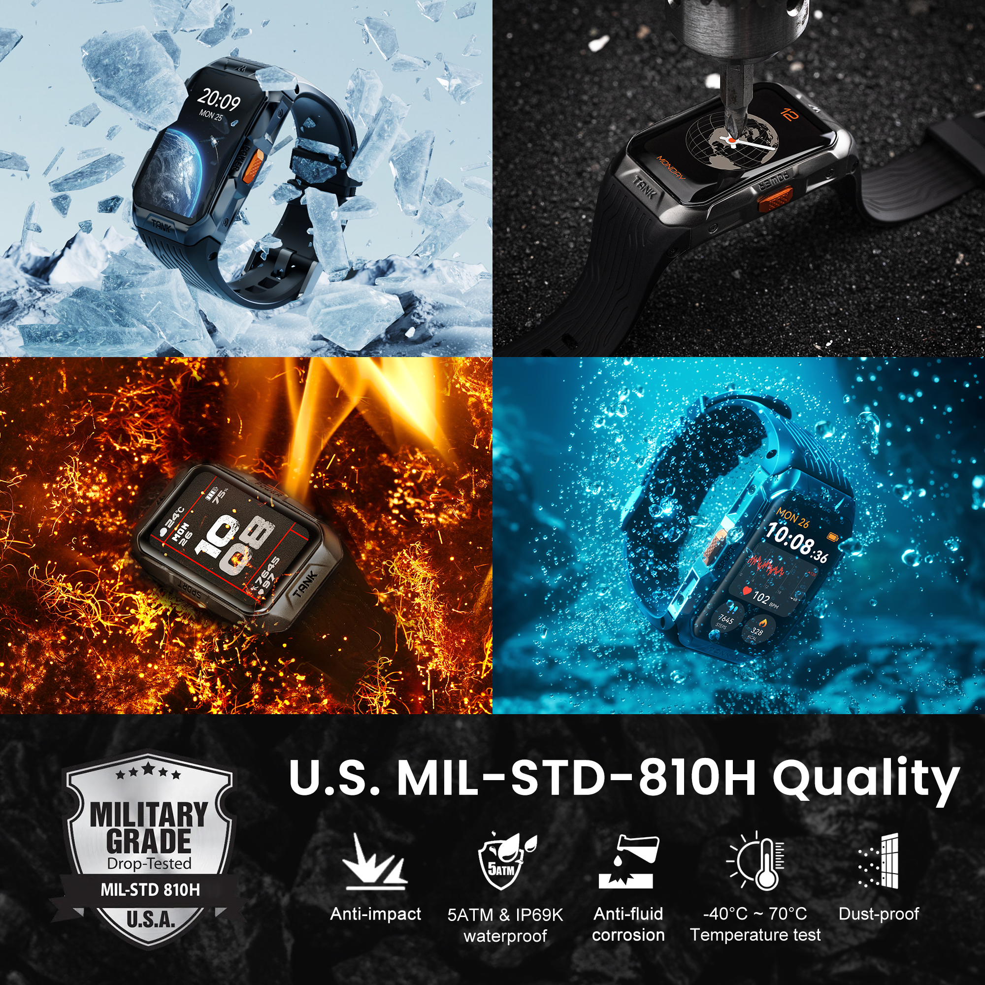 2025 KOSPET TANK X2 Ultra Smar - Altimeter Compass Watch ulasan dan harga
