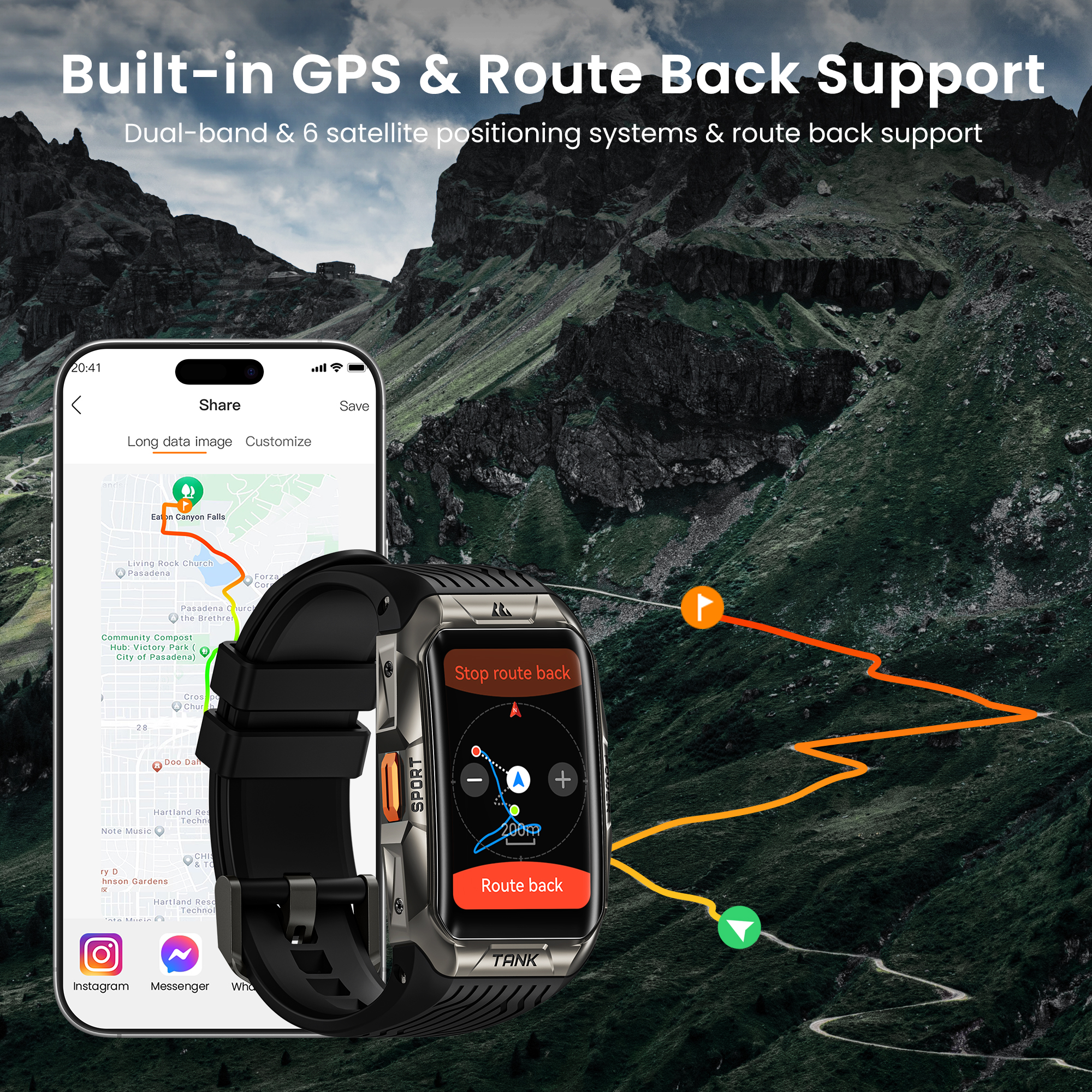 2025 KOSPET TANK X2 Ultra Smar - Altimeter Compass Watch ulasan dan harga