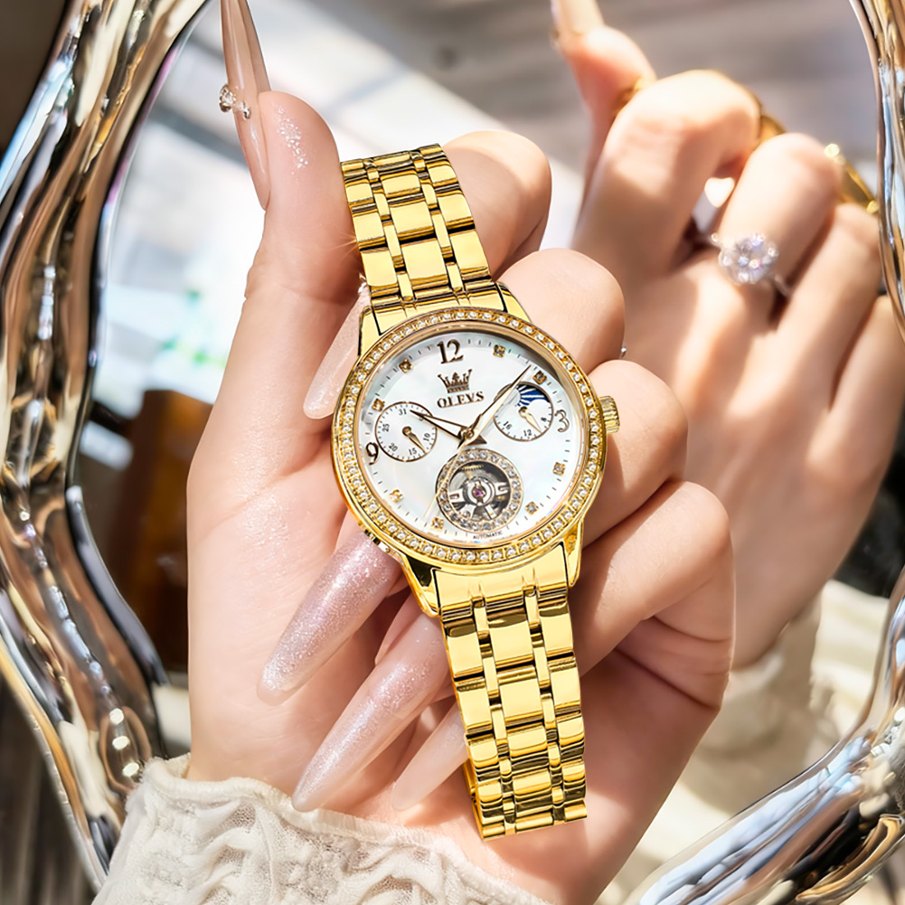 OLEVS 6750 Automatic Woman Wat - Watch Bezel Insert ulasan dan harga