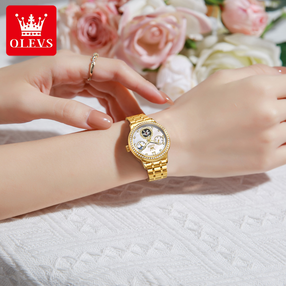 OLEVS 6750 Automatic Woman Wat - Watch Bezel Insert ulasan dan harga