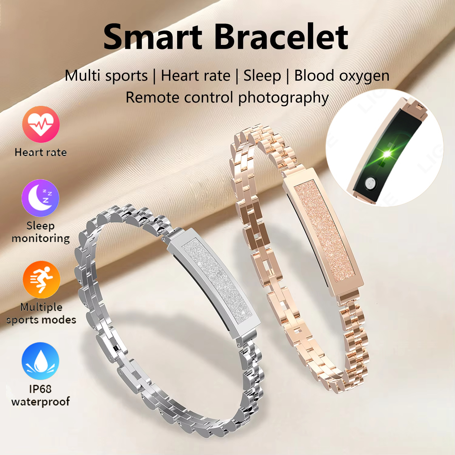 Fashion Couple Chain Smart Bra - Couple Watches Smartwatch ulasan dan harga