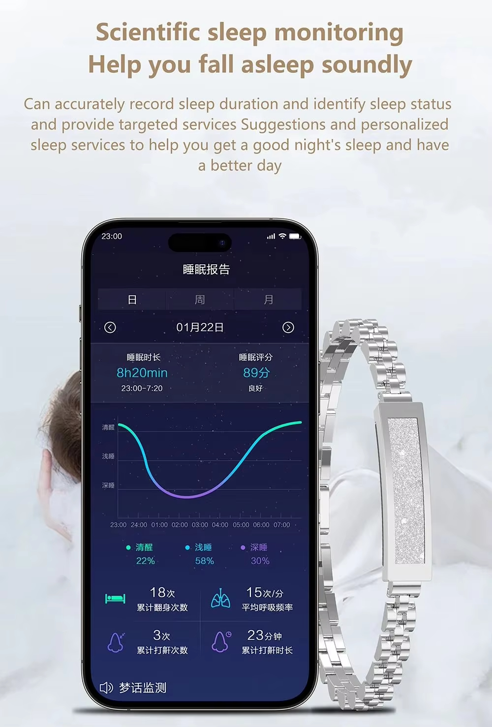 Fashion Couple Chain Smart Bra - Couple Watches Smartwatch ulasan dan harga