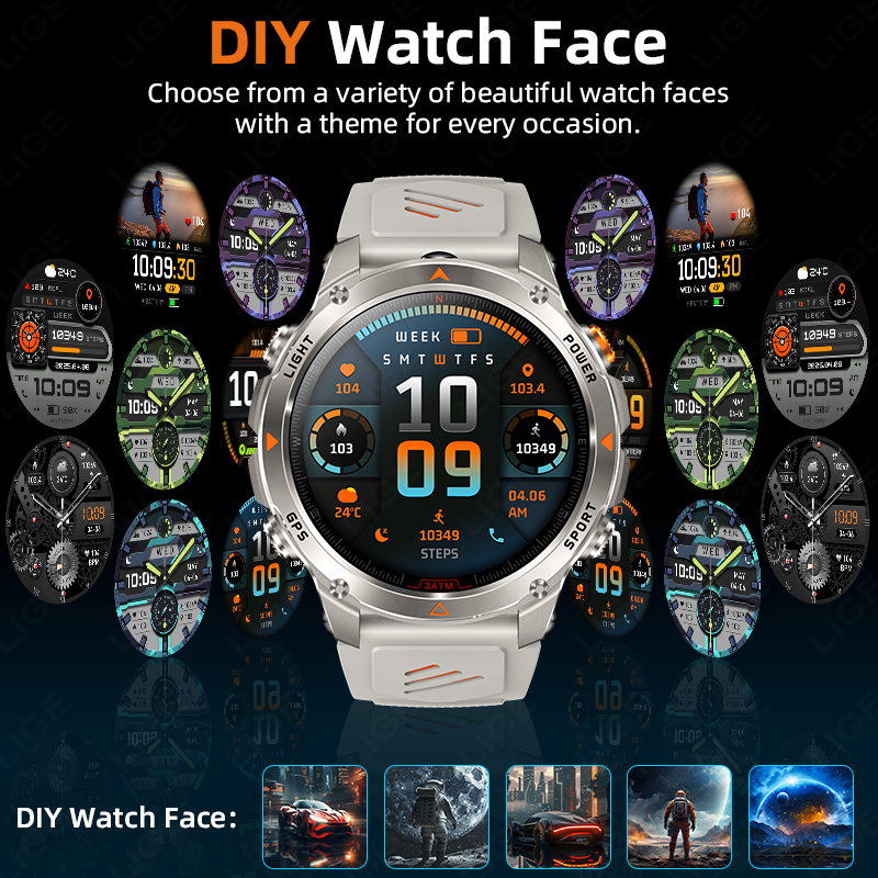LIGE Rugged GPS Track Smart Wa - Smartwatch Watches For Men ulasan dan harga