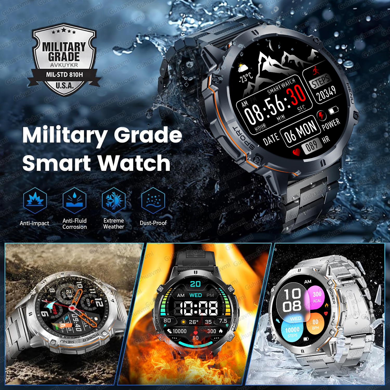 NEW TANK X3 Military 1000mAh G - Altimeter Compass Watch ulasan dan harga