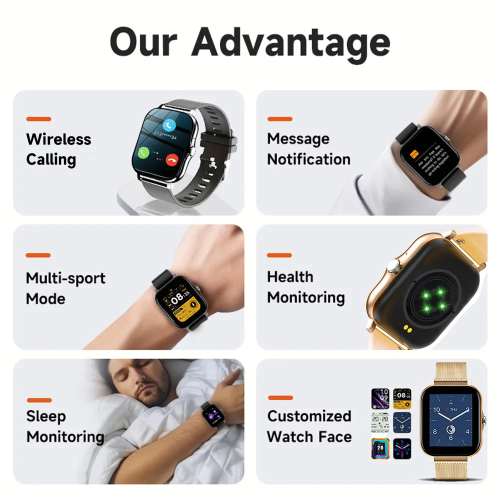 Smart Watch For Android IOS Wa - Smartwatch Watches Gift For Men ulasan dan harga