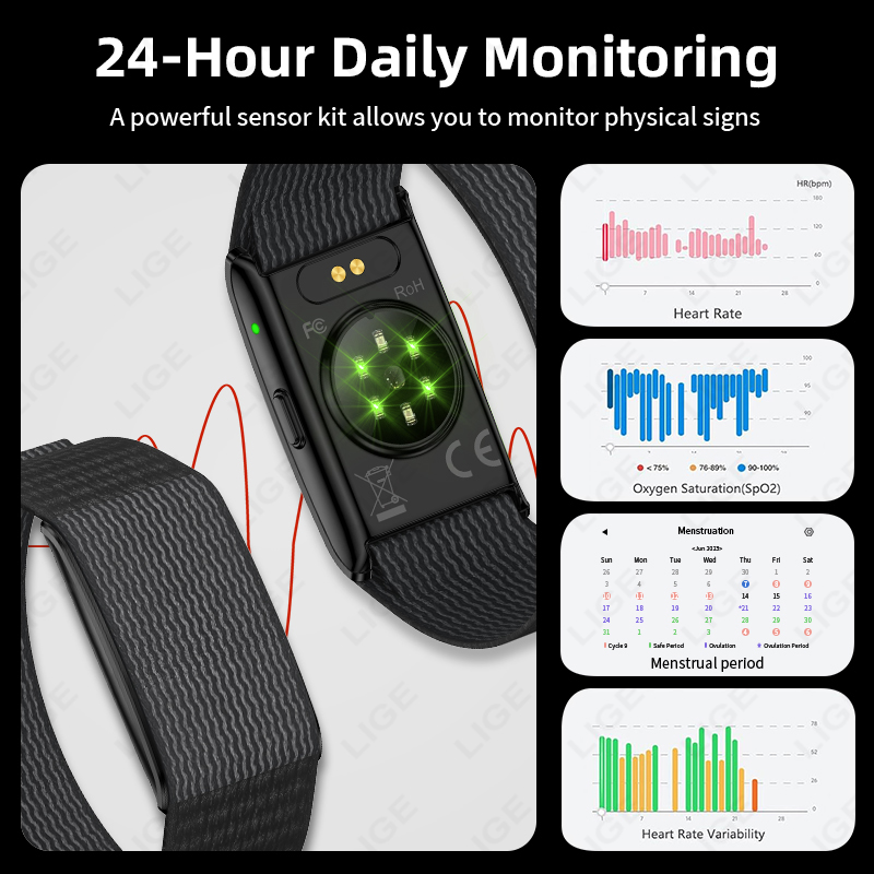 LIGE NO Screen Smart Wristband - Smartwatch Watches For Men With Gps ulasan dan harga
