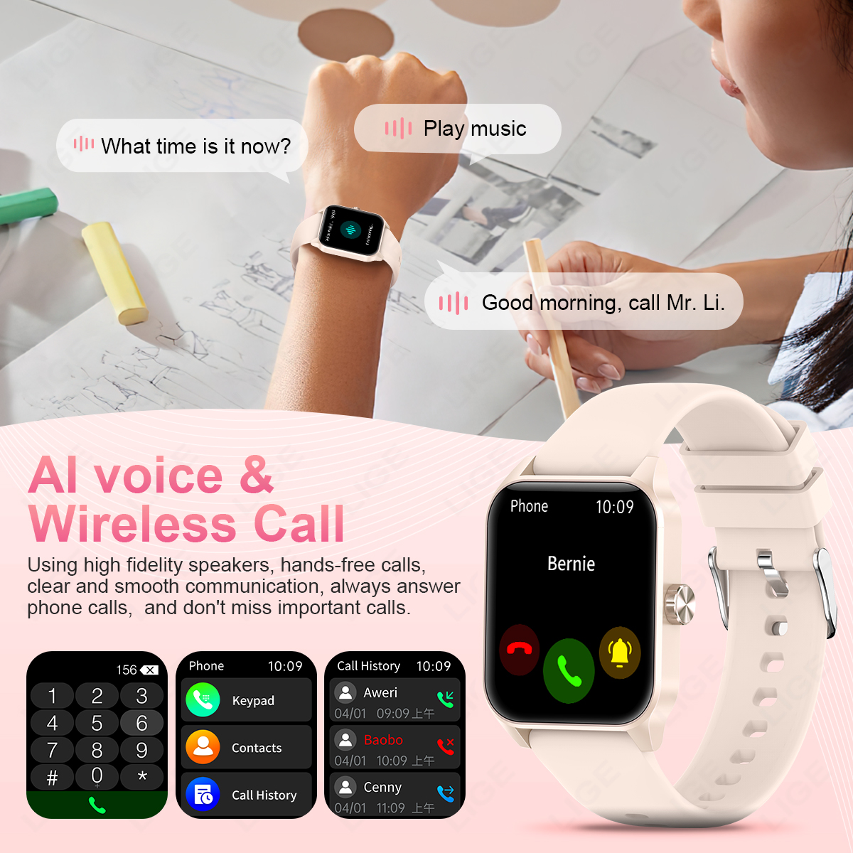 LIGE Fashion Smart Watch Women - Smartwatch Watches For Sale ulasan dan harga