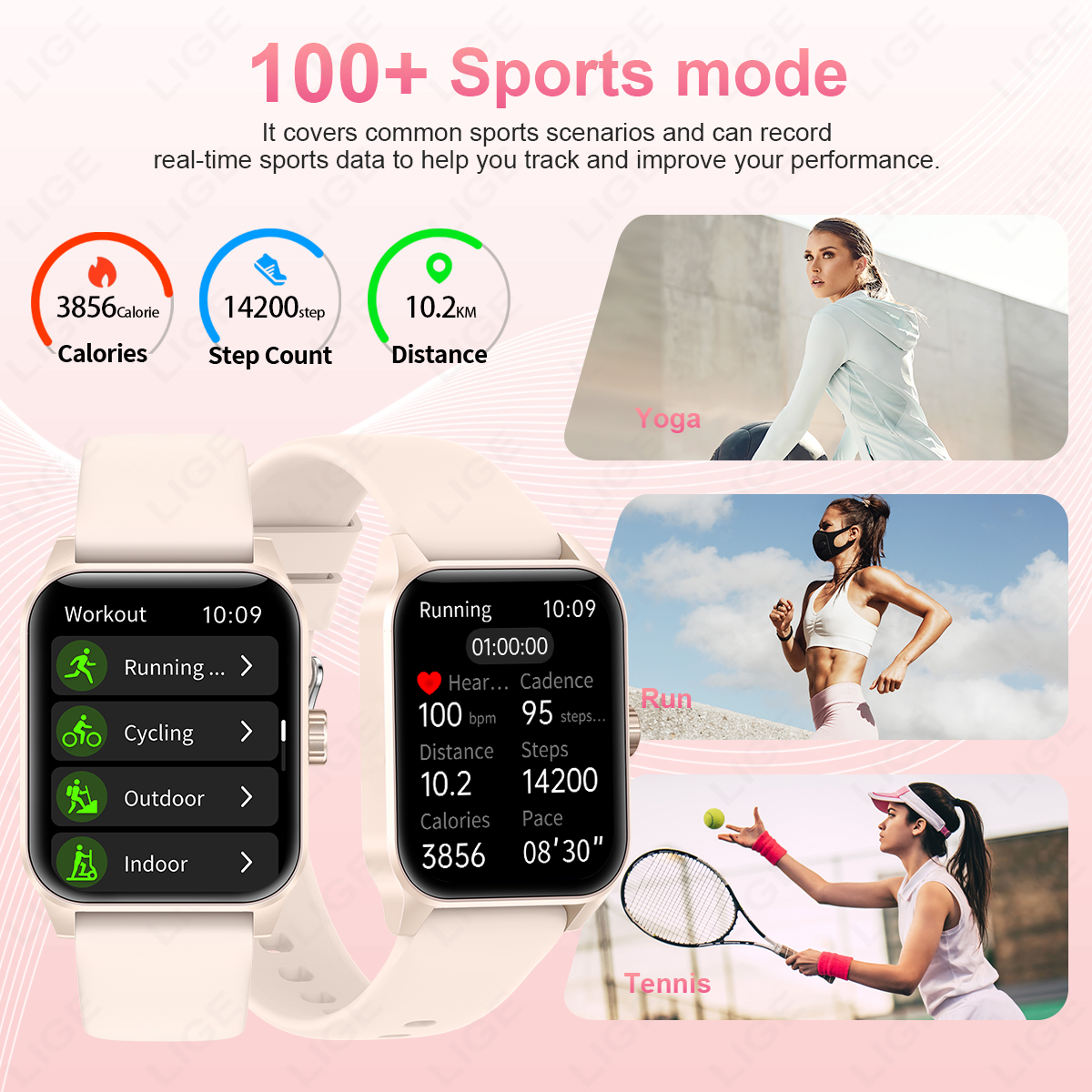 LIGE Fashion Smart Watch Women - Smartwatch Watches For Sale ulasan dan harga
