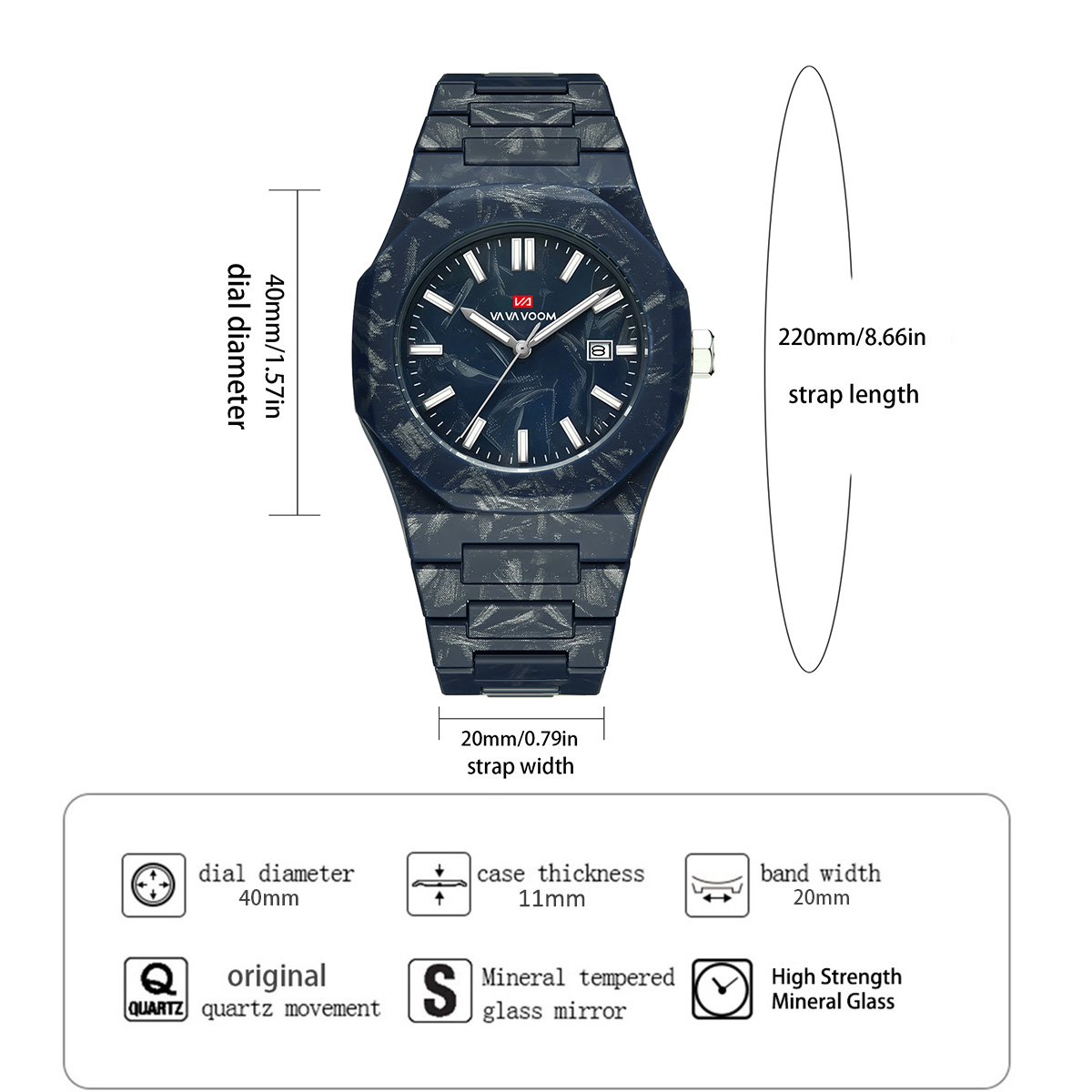 VA VA VOOM Men Watches Quartz  - Smartwatch Sports Watches For Men ulasan dan harga