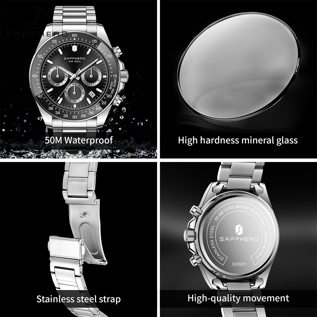 SAPPHERO Fashionable Men's Wat - Smartwatch Watches Gift For Men ulasan dan harga