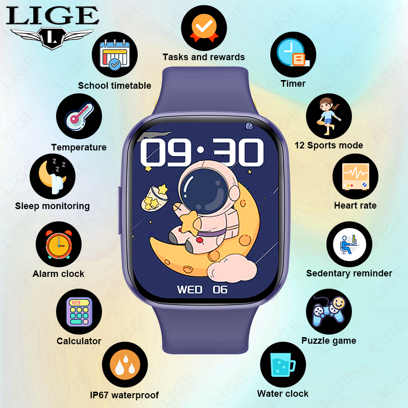 Lige Children Smart Watch Wome - Smartwatch Digital Watches For Girls ulasan dan harga