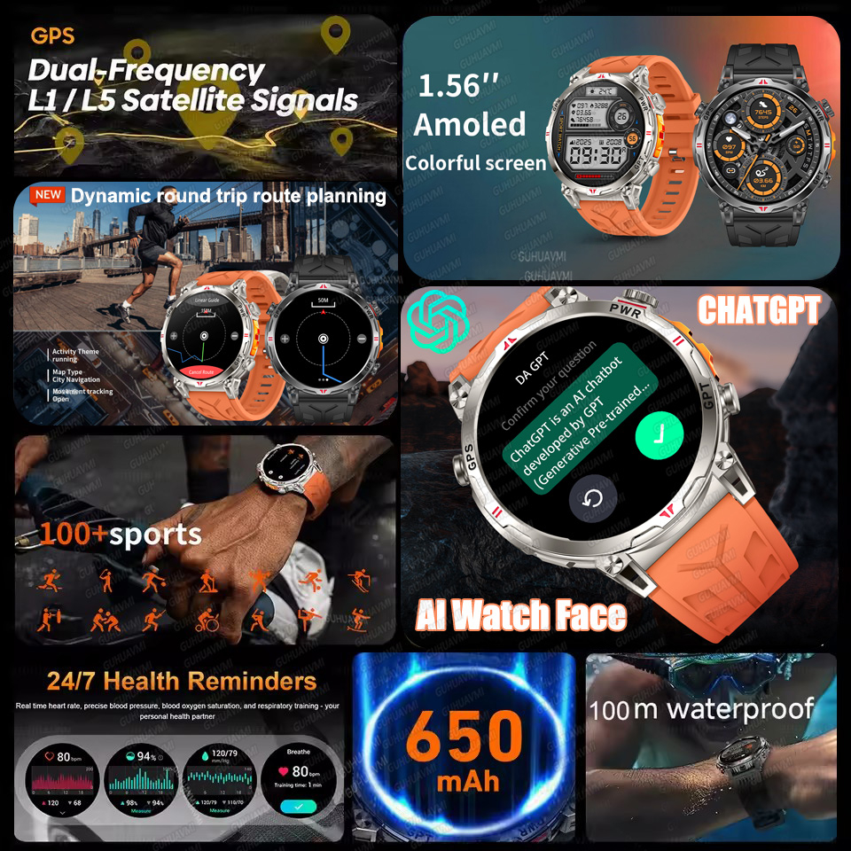 2026New Military GPS Sport Sma - Altimeter Compass Watch ulasan dan harga