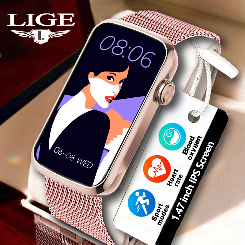 LIGE New 1.47” HD Full Touch S - Watches Ladies Smartwatch ulasan dan harga