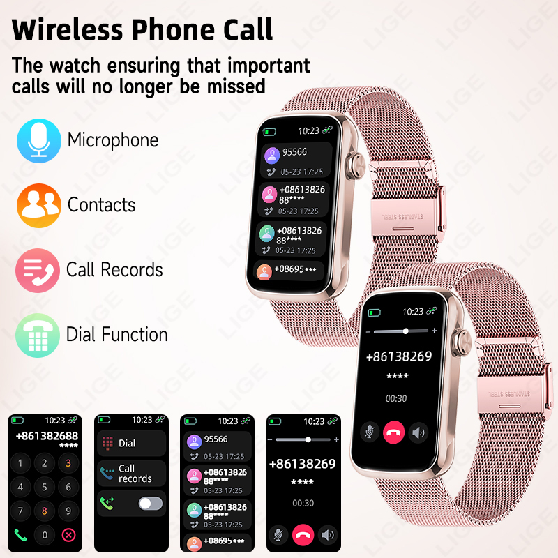 LIGE New 1.47” HD Full Touch S - Watches Ladies Smartwatch ulasan dan harga