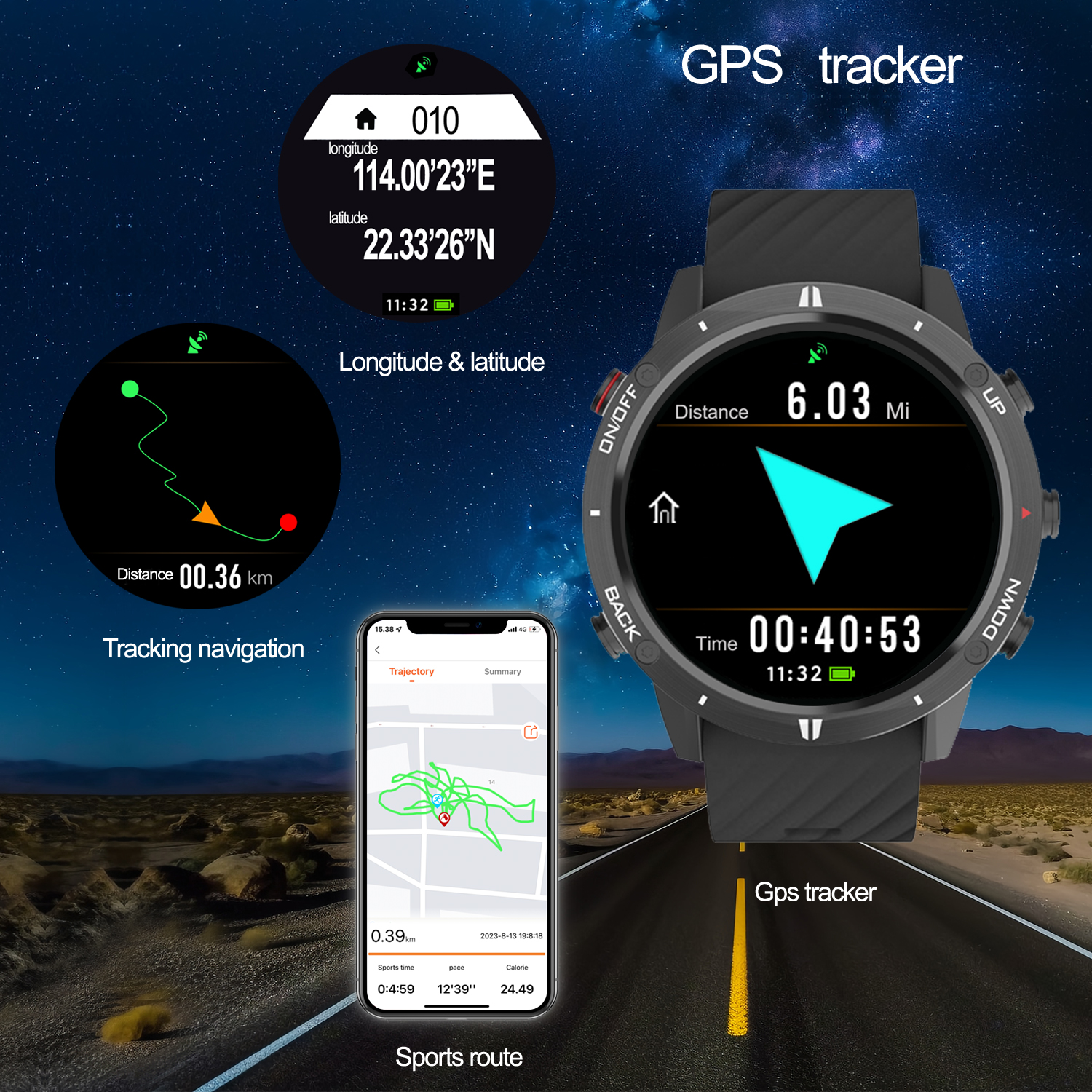 2024 New Sunroad GPS Sports Wa - Smartwatch Watches For Men With Gps ulasan dan harga