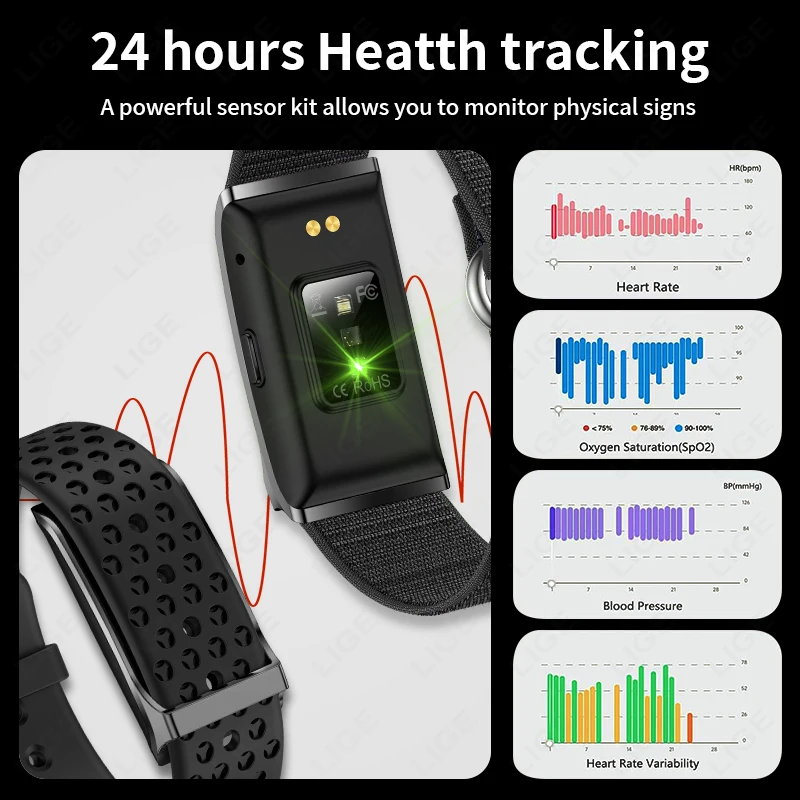 LIGE Couple Smart Bracelet Fit - Couple Watches Smartwatch ulasan dan harga