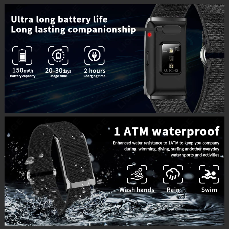 LIGE Couple Smart Bracelet Fit - Couple Watches Smartwatch ulasan dan harga
