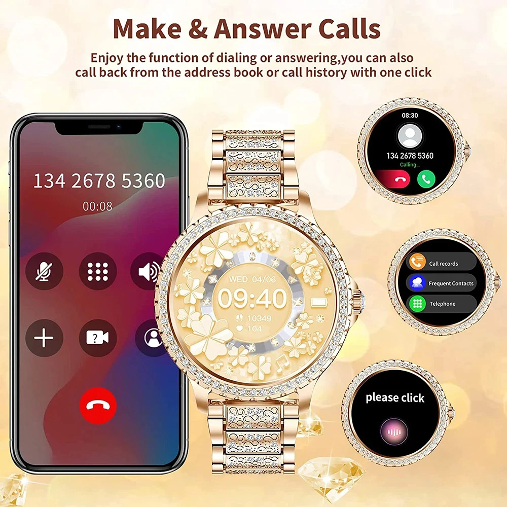 Fashion Luxury Gold Women Smar - Watches Ladies Smartwatch ulasan dan harga