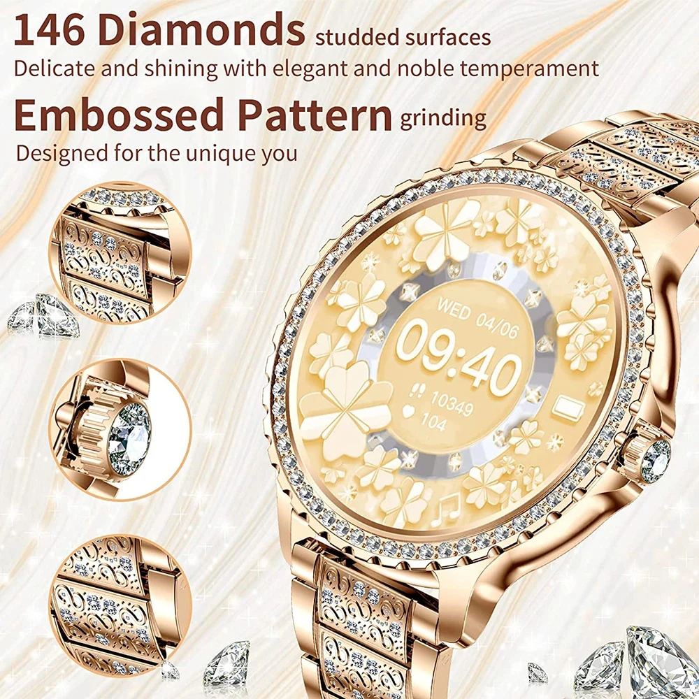 Fashion Luxury Gold Women Smar - Watches Ladies Smartwatch ulasan dan harga