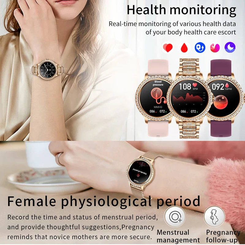 Fashion Luxury Gold Women Smar - Watches Ladies Smartwatch ulasan dan harga